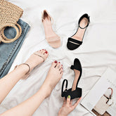 Tacones bajos gruesos estilo hada romana para mujer